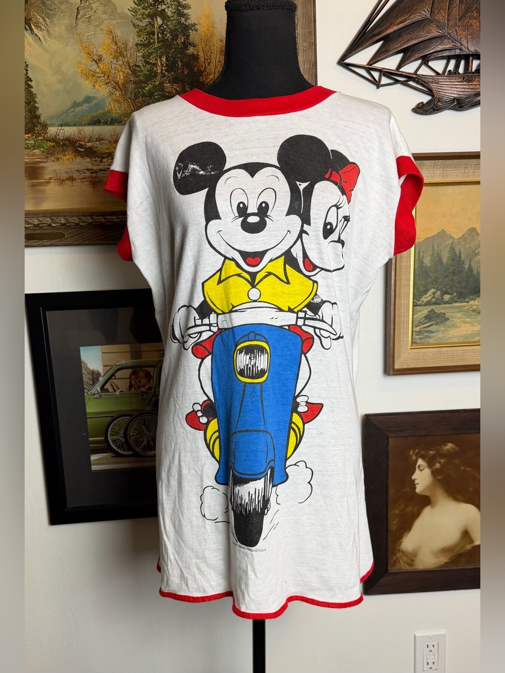 Vintage 1980s/90s Disney Mickey & Minnie Mouse Sleep Shirt or Cover-Up XS-S